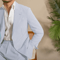 thumbnail image 4 of Wehilion Casual Summer Lightweight Seersucker Suit Shorts Mens Set, 4 of 7