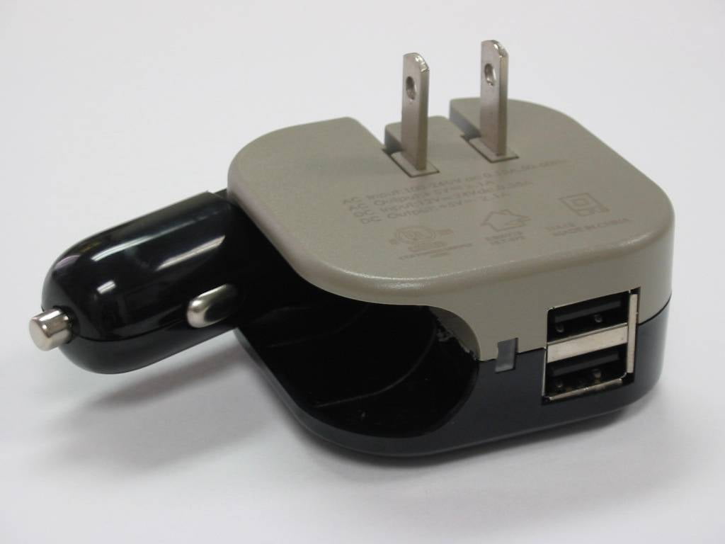 Heavy Duty Compact Foldable MultiCharger Adapter (Car/DC and Wall/AC