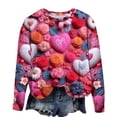 thumbnail image 4 of Qiopertar Mode de la Saint-Valentin Chandail en Molleton Décontracté à Manches Longues Col Rond Imprimé pour Femmes Offres de la Semaine Liquidation à Moins de 5$ Économie jusqu'à 90 % de Réduction, 4 of 4