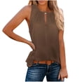 thumbnail image 2 of YHAJDS Womens Basic Tank Top Solid Color Casual Round Neck Breathable Summer Wear For Spring Fashion, 2 of 5