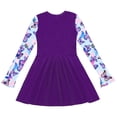 thumbnail image 4 of Alvivi Kids Girls Printed Patchwork Swim Dress Rashguard One Piece Long Sleeve Swimwear Swimsuit Dark Purple 8, 4 of 5