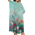 thumbnail image 3 of Xoenoiee Colorful Tulip Flower Pattern Women's Kimono Swimsuit Coverups Casual Cardigan Bathing Suit Cover up Fashion Summer Beach Cover Ups Long Swimwear Cover up, 3 of 7
