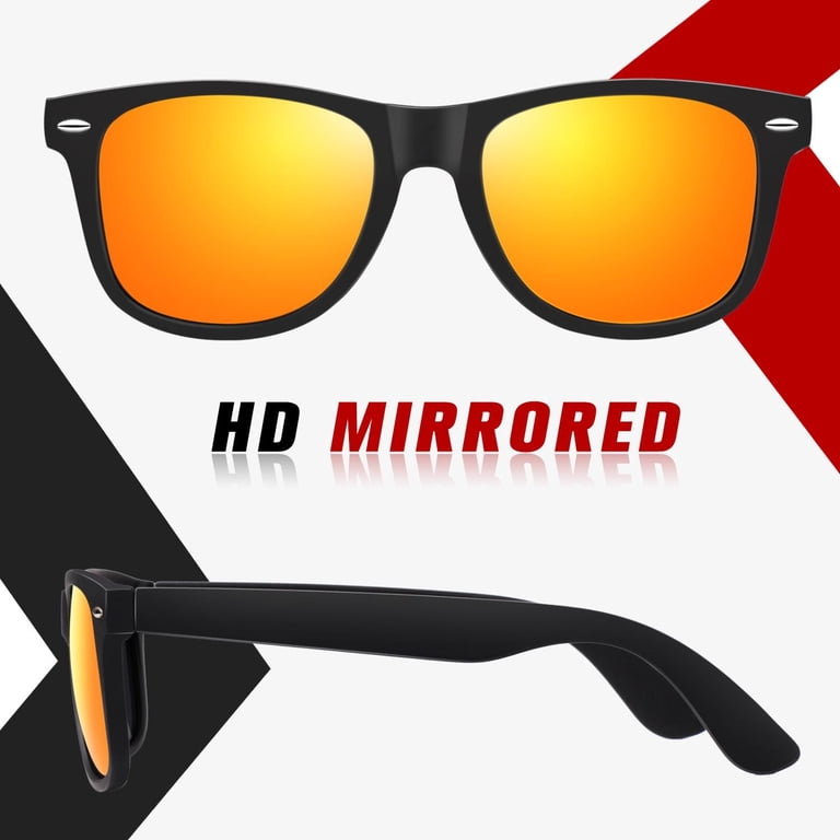 Sunier Classic Polarized Sunglasses, 80's Retro Orange Red photo 8