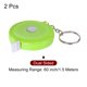 thumbnail image 3 of 2uds Métrica Cinta 1,5M/60 Pulgadas Retráctil Sastres Métrica Cinta Bolsillo Tamaño con Llave Cadena para Cuerpo, Tela, Costura y Manualidades Medidas, Claro Verde, 3 of 5