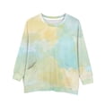 thumbnail image 4 of Ruyang Girls Rainbow Shirts Kids Tie Dye Long Sleeve Basic Layer T-Shirts Winter Crewneck Pullover Sweatshirts Pockets, 4 of 4