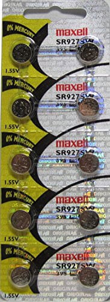 5 Maxell 399 Sr927W Batteries Argento 1.55V Batteria Per - Foto 5