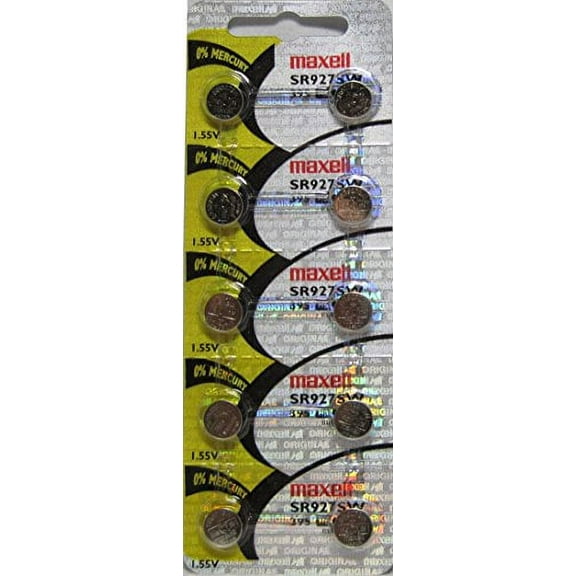 10 Maxell 395 SR927SW Silver Oxide Batteries Hologram