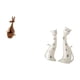 thumbnail image 5 of Estatua Animal Figura Artesanía Figura de Gato Pareja Esculturas de Gatos Escultura de Madera Material Cerámico Único Adecuado para Regalar Decoración, 5 of 8
