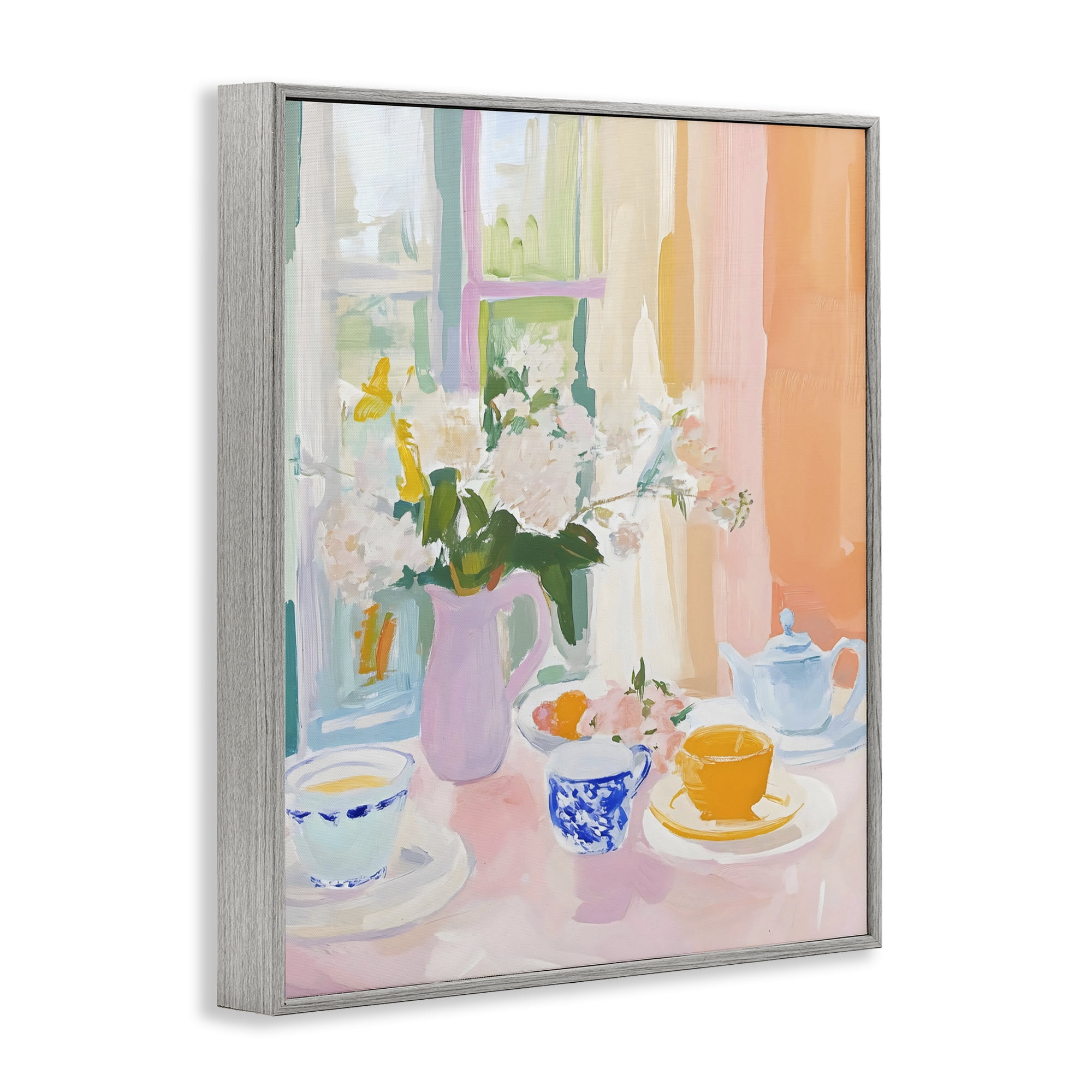 Stupell Industries Breakfast Still Life Abstraction Gray Framed Giclee Art, design by The Prints Vibe