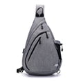 thumbnail image 1 of TurnWay - Bolso bandolera impermeable con puerto de carga USB para viajes, senderismo, ciclismo, camping (gris), 1 of 5