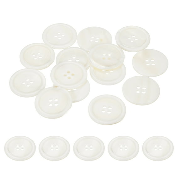 Uxcell 10 Pcs 25mm Mother of Pearl Buttons, 4 Holes MOP Natural Pearl Shell Buttons for Sewing Clothes Coat Suits Shirt DIY Craft Decoration, White