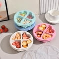 thumbnail image 3 of kkbbma under $5 Divided Serving Tray with Lid Vegetable Tray with Lid Fruit Platter 4 Compartment Vegetable Platter Reusable Food Containers Plastic Serving Dish for Lunch Meal Snack Storage, 3 of 9
