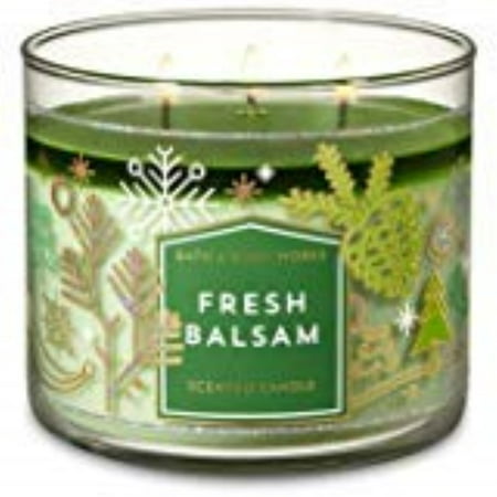 bath & body works 3-wick candle in fresh balsam - packaging may
