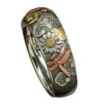 thumbnail image 4 of Women Men Elegant Sunflower Pattern Dragonfly Design Finger Ring Band Jewelry, 4 of 6