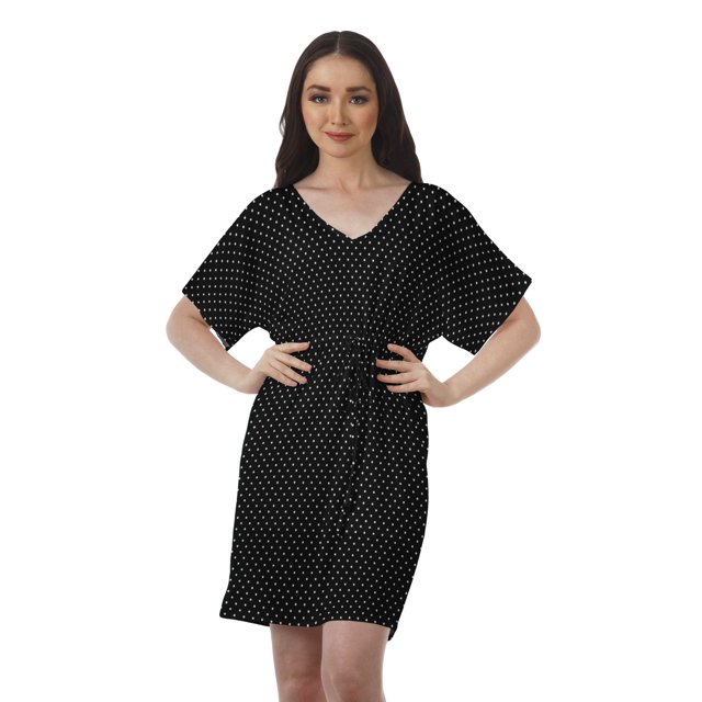 Moomaya Robes d'Anniversaire Femmes Robe de Travail Imprimée Femmes Bureau Robes à Col en V