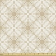 thumbnail image 1 of Traditional Upholstery Fabric by the Yard, Flowery Damask Ornaments in Geometric Design Antique Fashion, Decorative Fabric for DIY and Home Accents, Dark Sand Brown and White by Ambesonne, 1 of 5