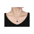 thumbnail image 3 of 5.70 Carat (Ctw) Lab-Created Tanzanite and White Sapphire Pendant Necklace in Sterling Silver with Chain for Women, 3 of 5