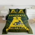 thumbnail image 2 of Feelyou Football Athlete Helmet Full Size Comforter Sets, Yellow Green Abstract Bedding Comforter Set, Rugby Sports Theme Reversible Bedding Sets, Luxury Bedroom Decor, 3pcs, 2 of 8