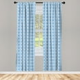 thumbnail image 3 of Ambesonne Ethnic Curtains, Floral Tile, Pair of 28"x95", Sky Blue and White, 3 of 5