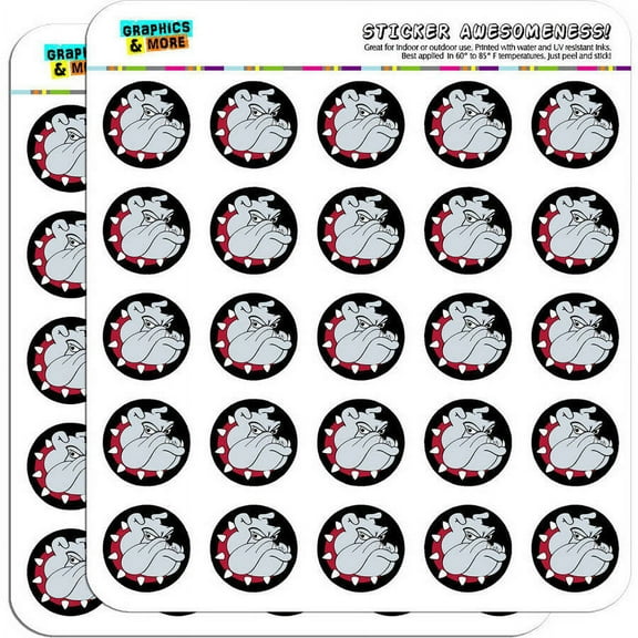 Bulldog Dog 50 1" Planner Calendar Scrapbooking Crafting Stickers