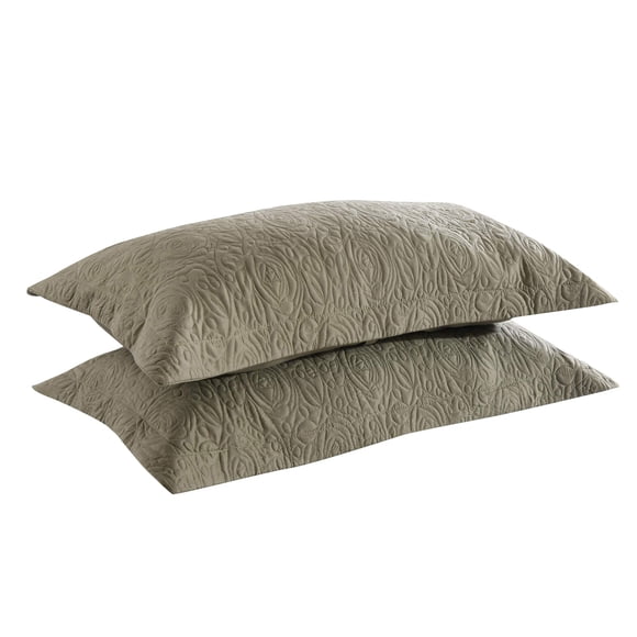 Marcielo Juego de fundas de almohada bordadas de 2 piezas, fundas de almohada decorativas de microfibra, tamaño estándar, salvia