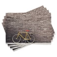 thumbnail image 1 of Ambesonne Vintage Place Mats Set of 4, Retro Bicycle on Wall, Standard Size, Grey Yellow Red, 1 of 6