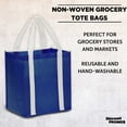 thumbnail image 3 of Non Woven Shopping Tote Bags Set of 10, Bulk Pack - Reusable, Great for Shopping, Grocery, Beach, Picnic, Wedding Favors - Blue White, 3 of 5