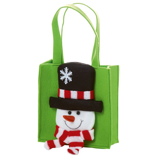 Christmas Shop - Bolsa de tela navideña con motivo en relieve (Snowman) Christmas Shop UTRW5843_P