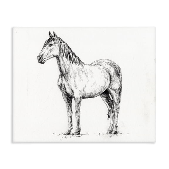 Stupell Industries Horse In Charcoal Canvas Wall Art, design by Leah Noel Art