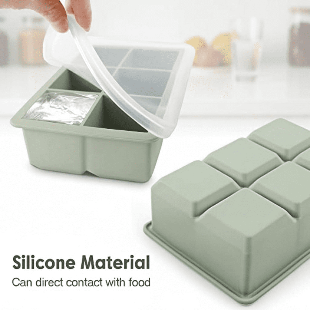 3-Pack Large Silicone Ice Cube Molds with Leak-Proof Lids, BPA-Free Flexible Stackable Square Trays for Cocktails, Whiskey, and Drinks