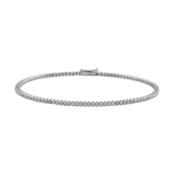 Brilliance Fine Jewelry Sterling Silver 1ct Lab Grown Diamond Tennis Bracelet
