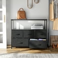 thumbnail image 6 of ZUNMOS TV Stand with 5 Drawer Dresser Open Shelves, Fits TV up to 45 Inches, Black, 6 of 9