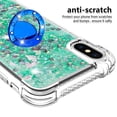 thumbnail image 3 of Funda para iPhone X/iPhone XS con Brillo Líquido Flotante, Purpurina, Parachoques y Anillo Giratorio Soporte, 3 of 5