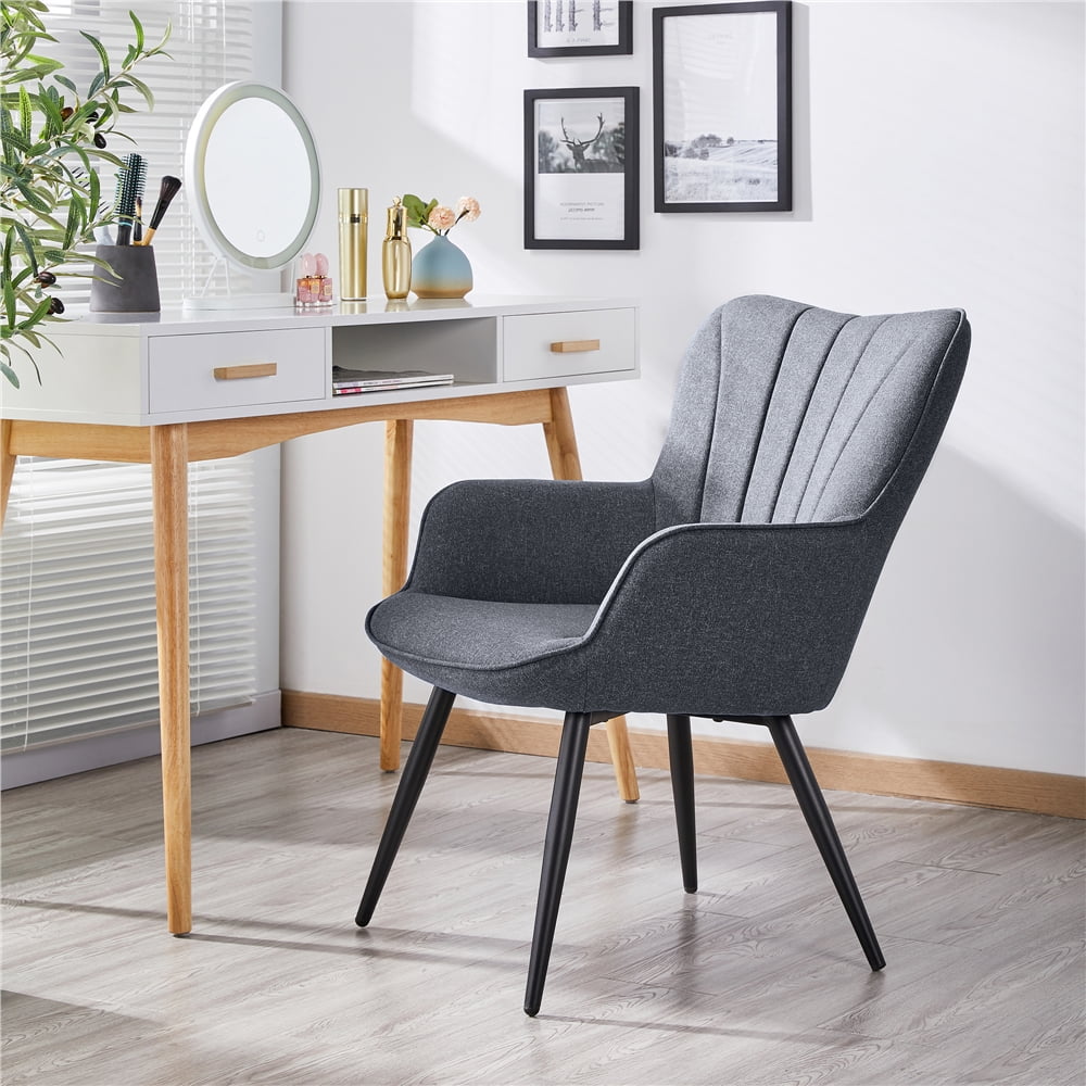 Alden Design Upholstered Fabric Wingback Armchair for Living Room, Gray