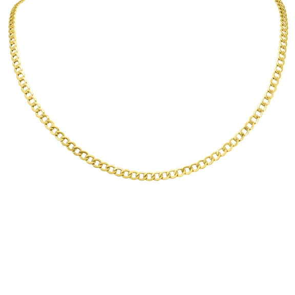 10K Yellow Gold 4.4mm Light Curb Chain with Lobster Clasp - 20 Inch