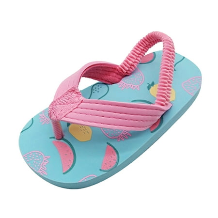 

Betiyuaoe Girls Sandals & Boys Flip Flops For Kids Toddler Summer Shoes With Adjustable Elastic Strap Eva Beach Shoes