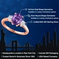 thumbnail image 2 of Gem Stone King 18K Rose Gold Plated Silver Purple Amethyst and White Zirconia Engagement Ring for Women | 2.10 Cttw | Oval 9X7MM | Gemstone February Birthstone | Size 8, 2 of 6
