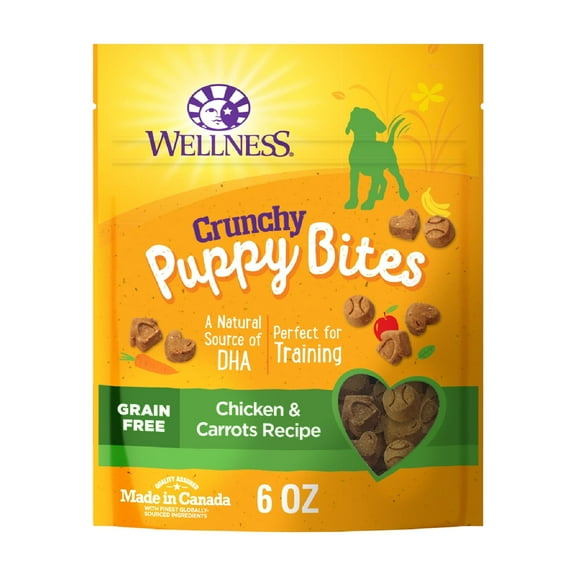 Wellness Puppy Treats, Natural, Training Treat, Grain Free, Crunchy Chicken & Carrot (6 Ounce bag)