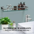 thumbnail image 3 of 20IN Bathroom Shelves/Shelf Glass Wall Mount Floating Shelves for Bathroom Tempered Glass Rectangular 1 Tier Organizer Wall Shelf (Chrome Polished, 20''), 3 of 7