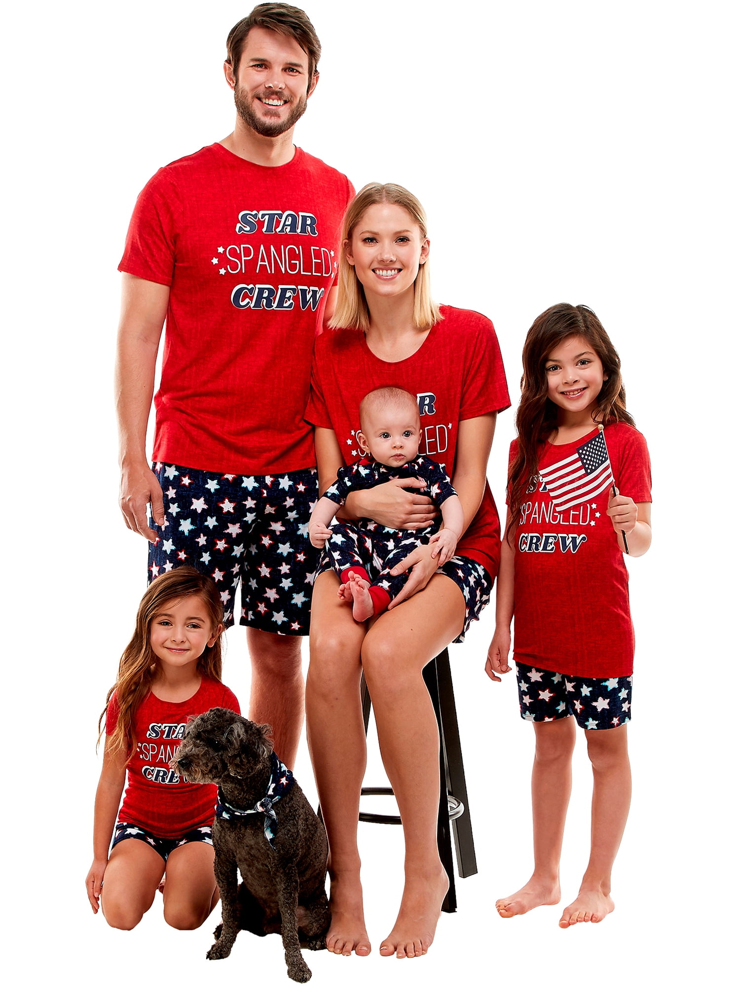 Way to Celebrate Star Spangled Family Sleep PJ Set- Kid