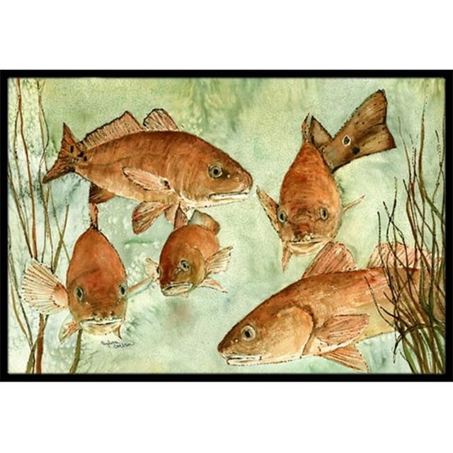 Carolines Treasures 8983MAT Tapis de Natation Poisson Rouge Intérieur Ou Extérieur - 18 x 27 Po.