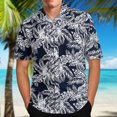 thumbnail image 2 of LYXSSBYX Big and Tall Mens Shirts Short Sleeves Clearance Men's Hawaiian Print Lapel Short Sleeve Shirt, 2 of 7