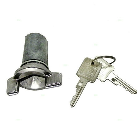 Nova Key - Coded Chrome Ignition Lock Cylinder with Set of 2 Keys Replacement for Corvette Impala Century LeSabre Electra Jimmy Nova 607893 12534399 12534401
