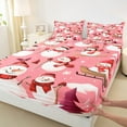 thumbnail image 3 of Manfei Kids Cute Snowman Queen Sheet Sets 4-Piece, Happy New Year Theme Flat Sheet, Kawaii Snowflakes Queen Fitted Sheet, Ultra Soft Home Decor, 3 of 7