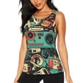 thumbnail image 1 of Balery Retro Pop Art Collage Camiseta sin mangas estampada ligera para mujer, tops de entrenamiento sin mangas, camisetas de yoga transpirables de secado rápido.-XX-Large, 1 of 7