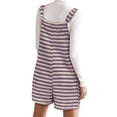 thumbnail image 5 of Women Summer Casual Sleeveless Romper Loose Striped Tied Shorts Overalls Jumpsuit with Pockets, 5 of 6