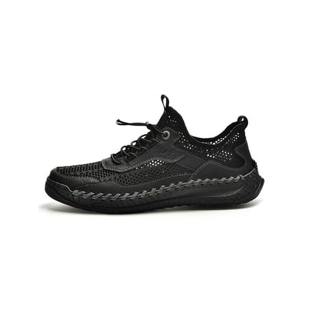 

Daeful Mens Sneakers Sport Athletic Shoes Low Top Running Shoe Men s Anti Slip Mesh Lightweight Casual Sneaker Black 9.5