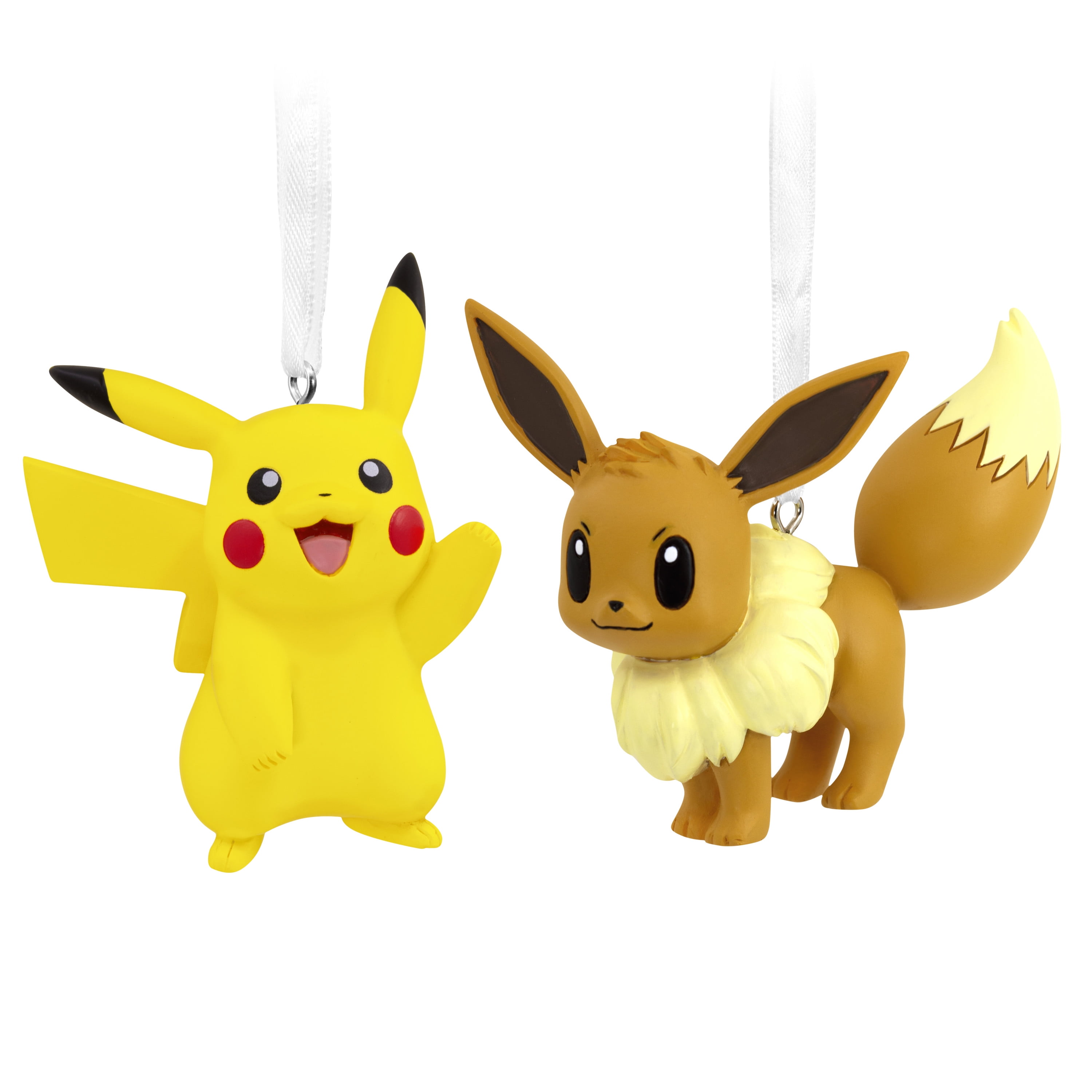 Hallmark Pokemon Christmas Ornament Bundle of Pikachu and Eevee, 2.5