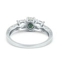 thumbnail image 3 of Natural Green Moss Agate Size-5 Three Stone Art Deco Oval Trio Ring Vintage Style CZ Wedding Engagement Ring 925 Sterling Silver Gifts For Her, 3 of 6
