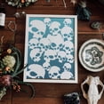 thumbnail image 5 of Skull Pattern Stencils 11.8×11.8inch Large Scary Skull Template with Paint Brush, 5 of 9